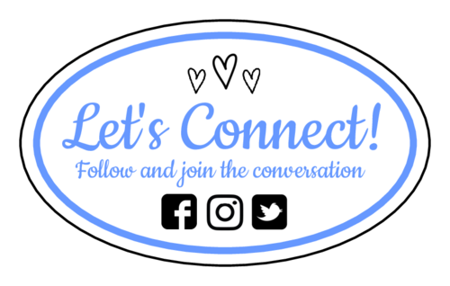 "Let's Connect!" Social Media Oval Label