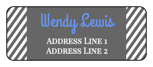 Solid and Striped Address Label
