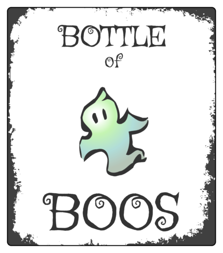 "Bottle of Boos" Halloween Bottle Label