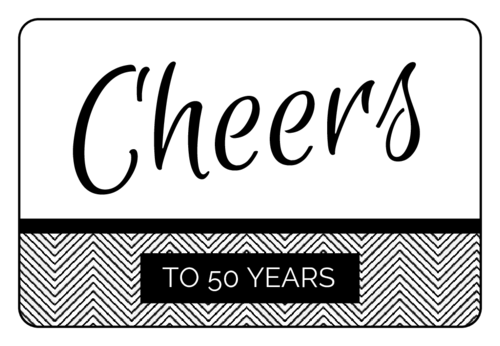 "Cheers!" Anniversary Champagne Bottle Label