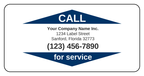 "Call for Service" Business Label