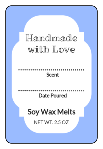 Handmade With Love Write-In Wax Melt Label