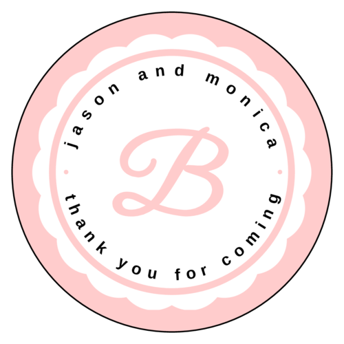 Monogram Floral Burst Wedding Label