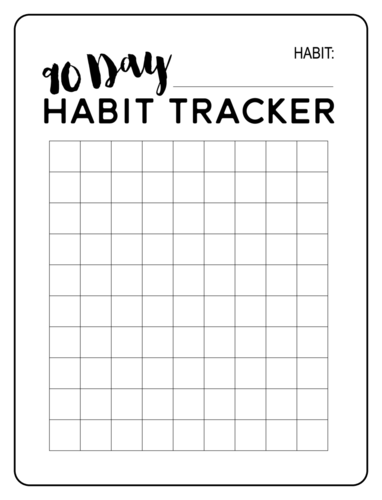 90-Day Habit Tracker Planner Label
