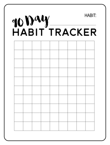 90 Day Habit Tracker Planner Label Onlinelabels