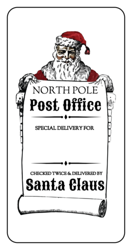 North Pole Overnight Delivery - Christmas Gift Stickers PNG - So