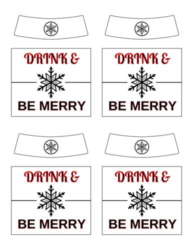"Drink & Be Merry" Beer Bottle Label