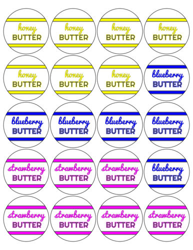 DIY Flavored Butter Labels Printable