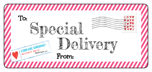 "Special Delivery" Valentine's Day Gift Label