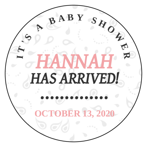 Paisley Baby Shower Favor Label