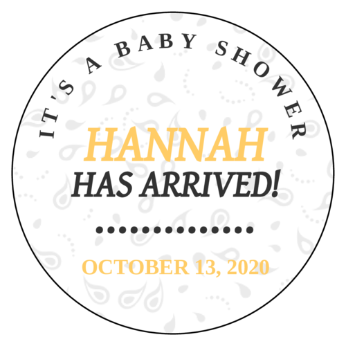 Paisley Baby Shower Favor Label