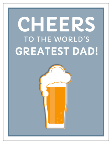 "Cheers to the World's Greatest Dad!" Cardstock Note Card