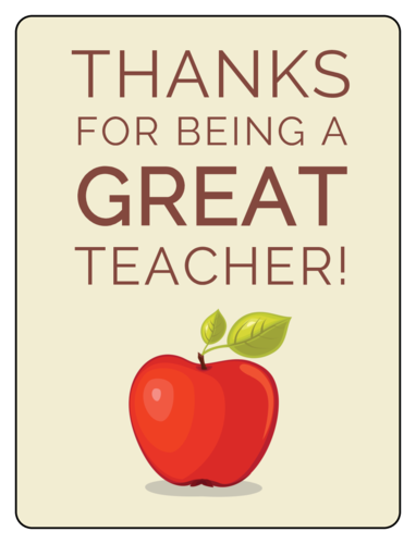 Teacher Appreciation Wine Bottle Label