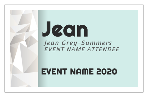 Event Name Badge Cardstock Insert