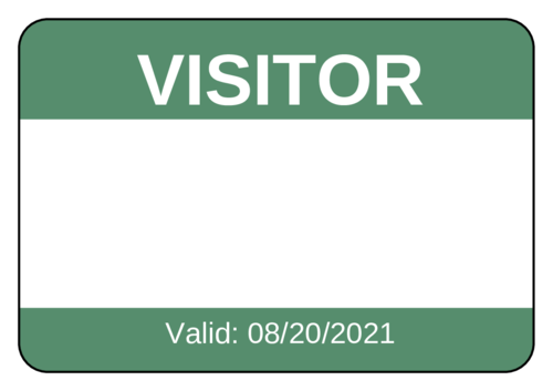 Visitor Name Tag Label