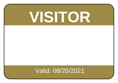 Visitor Name Tag Label