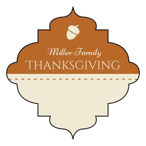 Decorative Write-In Thanksgiving Favor Label