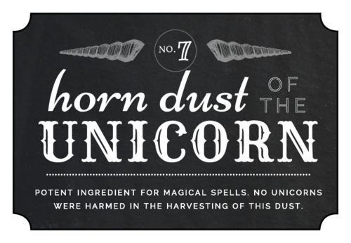 Horn Dust of the Unicorn Decorative Halloween Apothecary Label