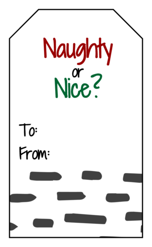 "Naughty Or Nice" Christmas Gift Tag
