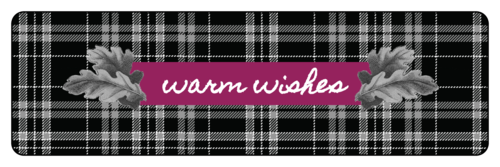 "Warm Wishes" Plaid Fall Food Gift Label