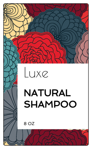 Floral Shampoo Bottle Label