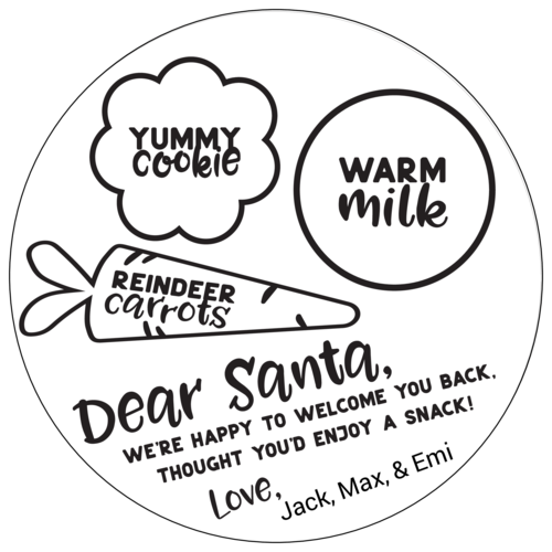 Santa Snack Plate Template OnlineLabels®