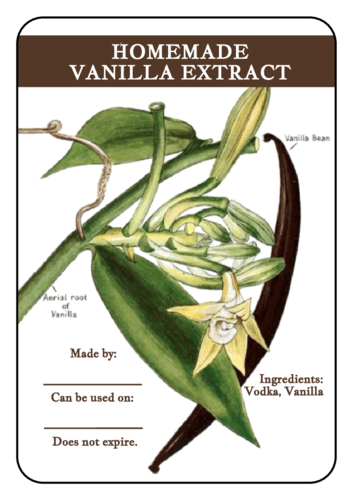 Homemade Vanilla Extract Label
