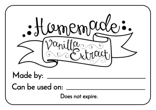 Homemade Fill-In Vanilla Extract Label