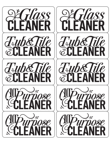 Cleaning Bottle Labels