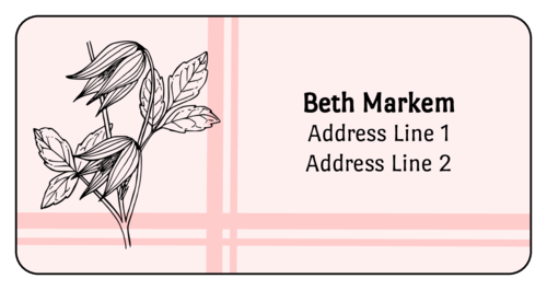 Striped Flower Address Label