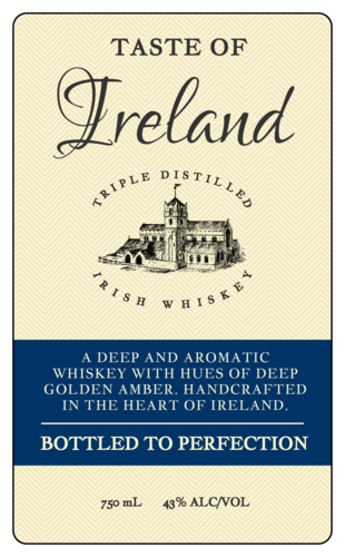 "A Taste of Ireland" Whiskey Bottle Labels