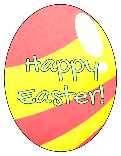 Happy Easter Egg-Shaped Label