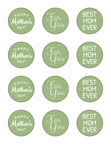 Assorted Mother's Day Gift Circle Labels