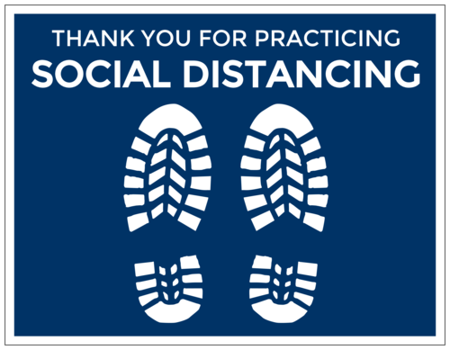 Social Distancing Floor Label