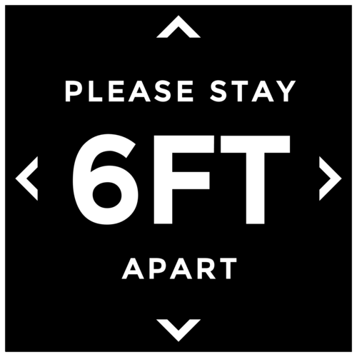 "Please Stay 6 Feet Apart" Social Distancing Floor Label