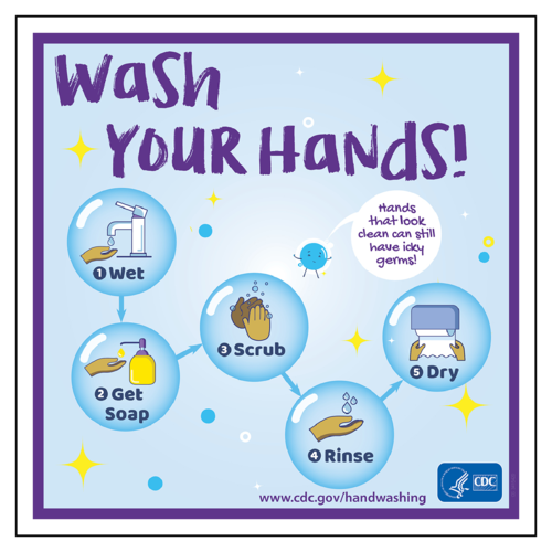 "Wash Your Hands!" CDC Hand Washing Awareness Label