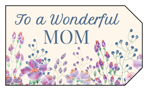 "To a Wonderful Mom" Floral Gift Tag Labels