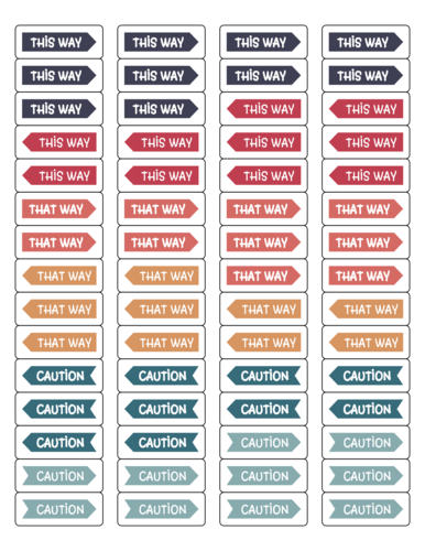Assorted Camp Out Scrapbook Pointer Labels Template | OnlineLabels®