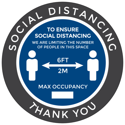 Max Occupancy Social Distancing Label