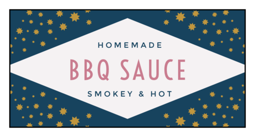 "Homemade BBQ Sauce" Celestial Barbecue Sauce Bottle Label