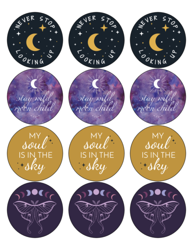 Assorted Celestial Sticker Set