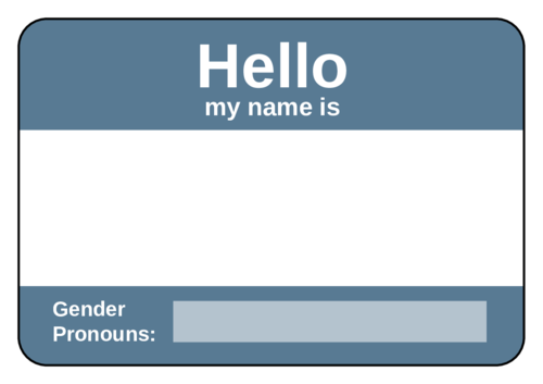 Name Tag With Gender Pronouns