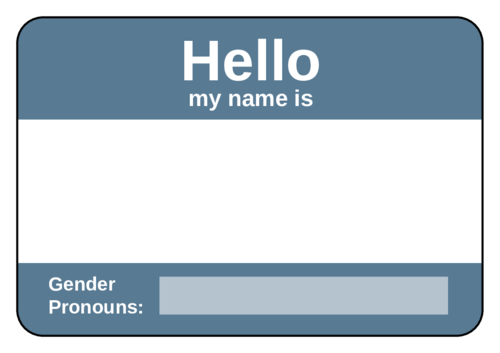 Name Tag With Gender Pronouns