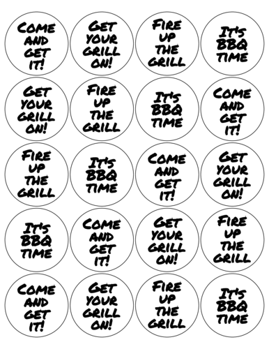 Grill Party Labels, Assorted
