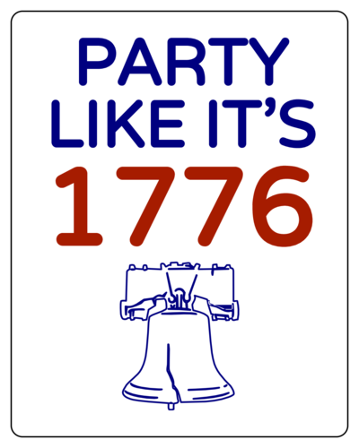 "Party Like it's 1776" July 4th Sticker