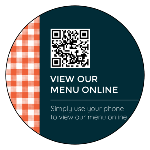 "View Our Menu Online" QR Code Sticker