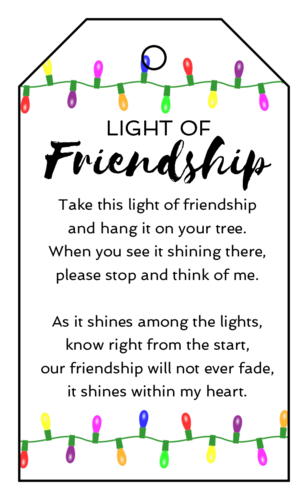 Light Of Friendship Gift Tag Onlinelabels Com