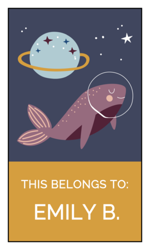 "This Belongs To" Whalestronauts Classroom School Supply Label