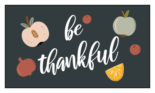 "Be Thankful" Autumn Harvest Thanksgiving Favor Label