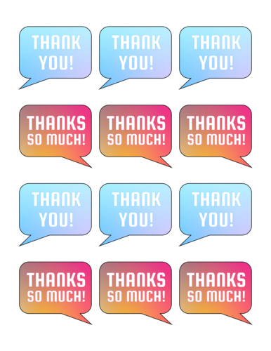 Thanks Speech Bubble Label - OnlineLabels